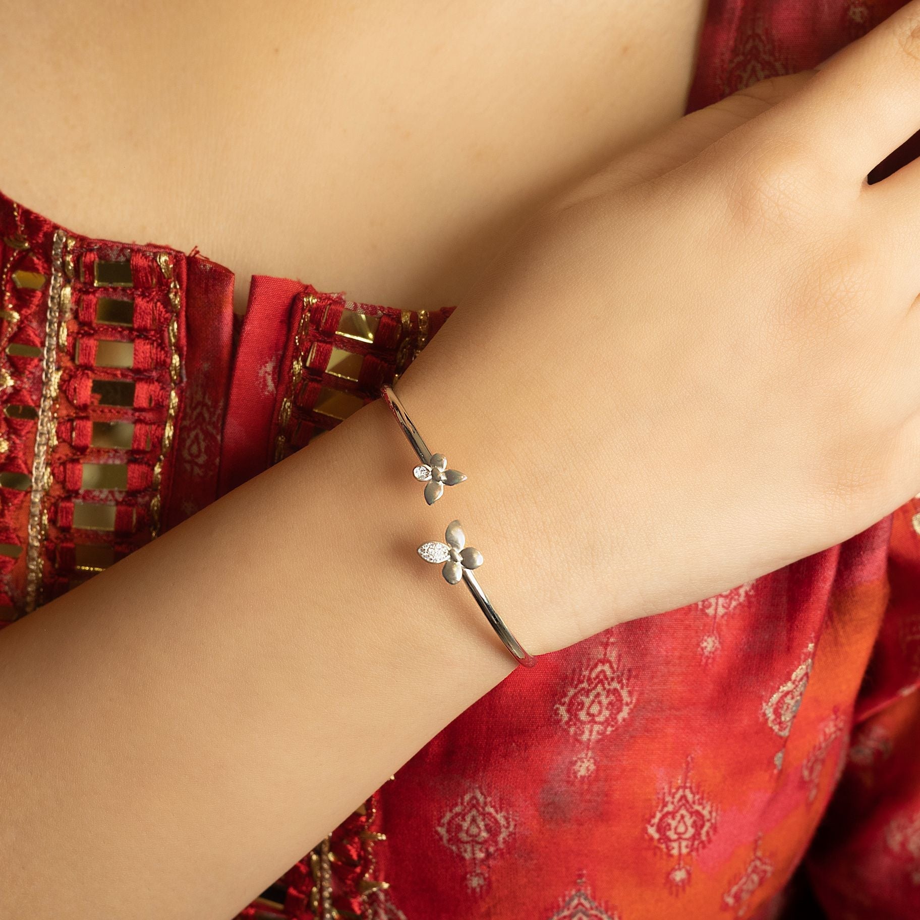 Delicate Bangle Along with  Butterfly at both corners silverhousebyrj