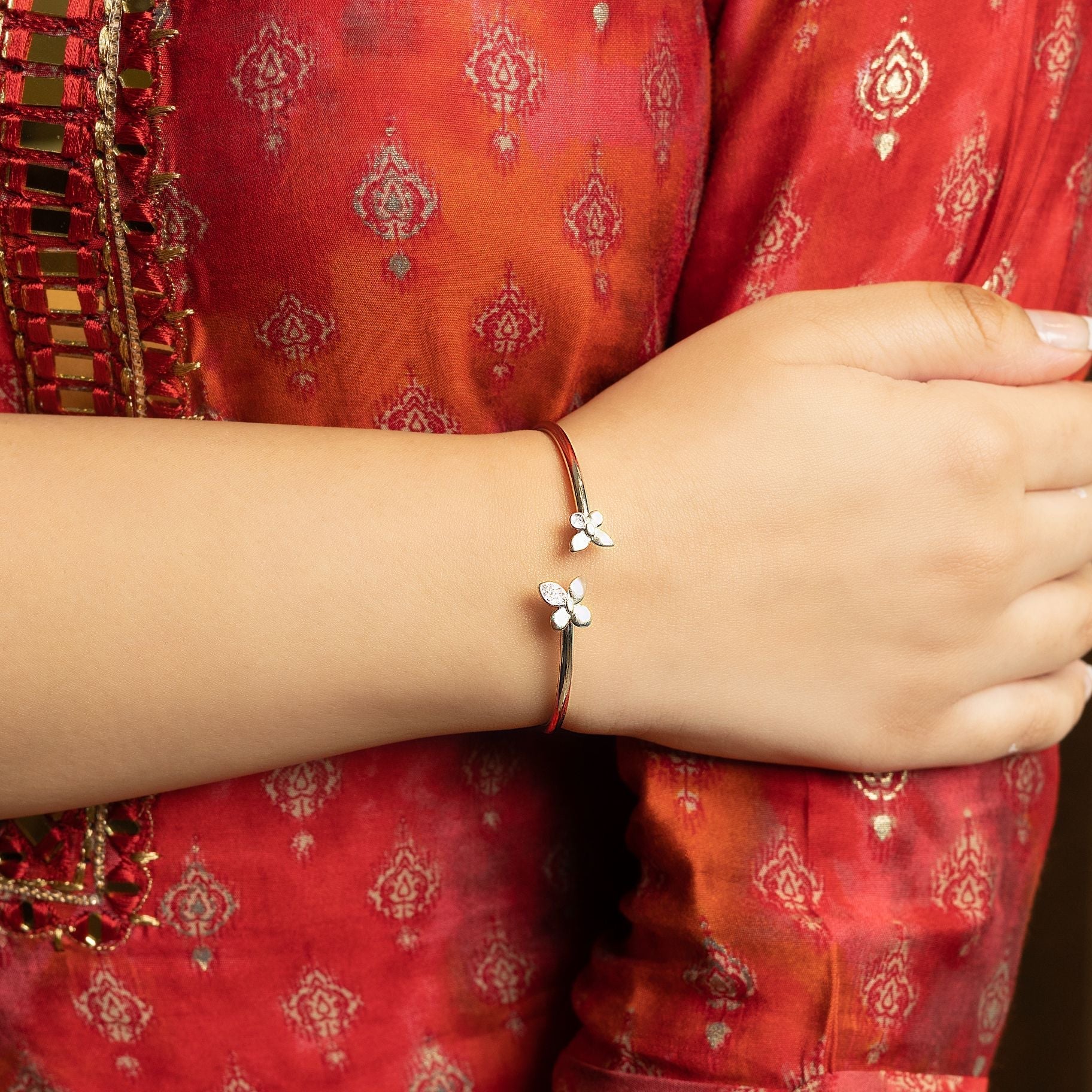 Delicate Bangle Along with  Butterfly at both corners silverhousebyrj