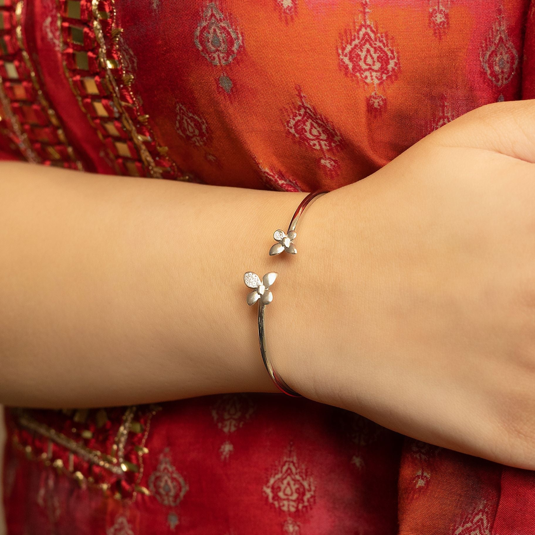 Delicate Bangle Along with  Butterfly at both corners silverhousebyrj