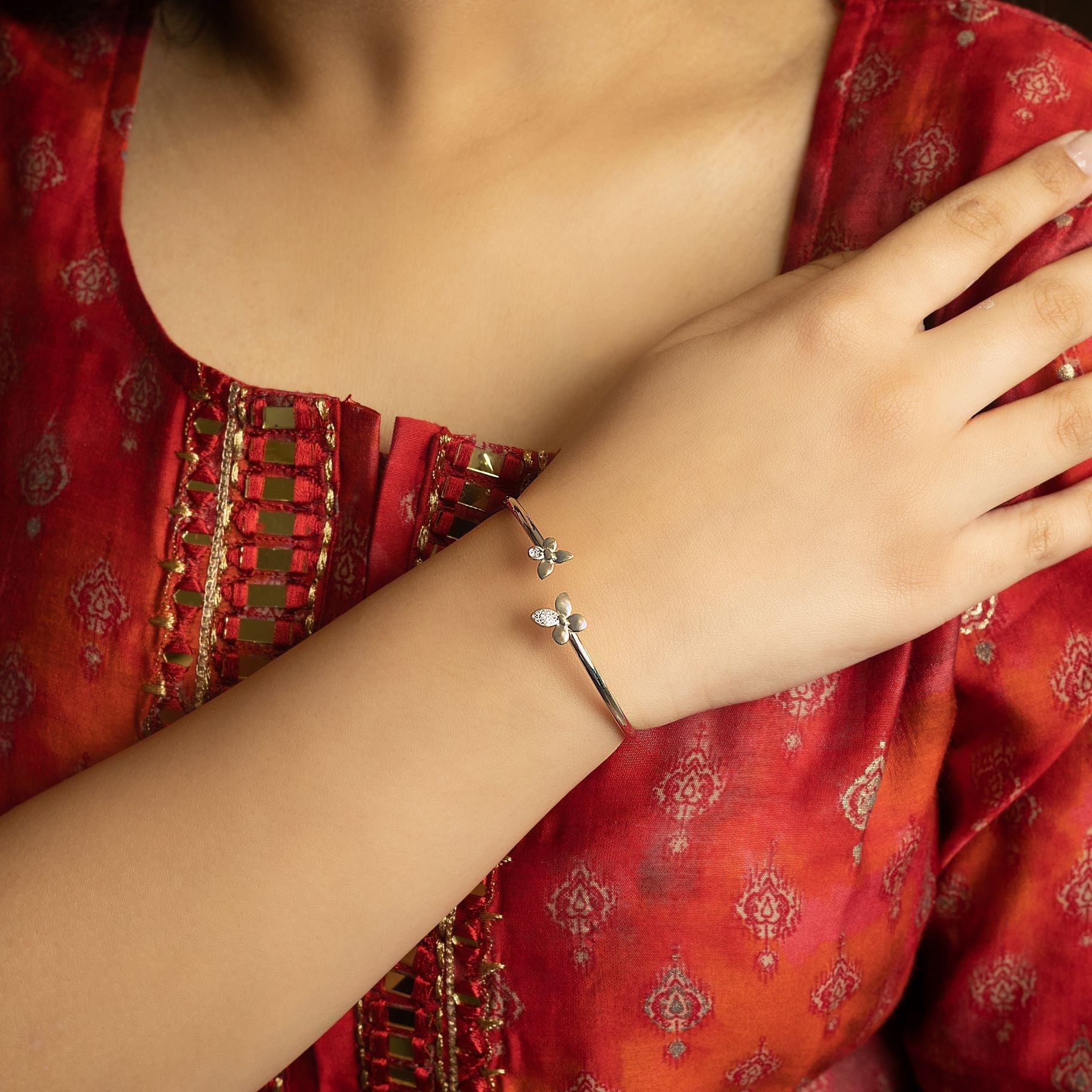 Delicate Bangle Along with  Butterfly at both corners silverhousebyrj