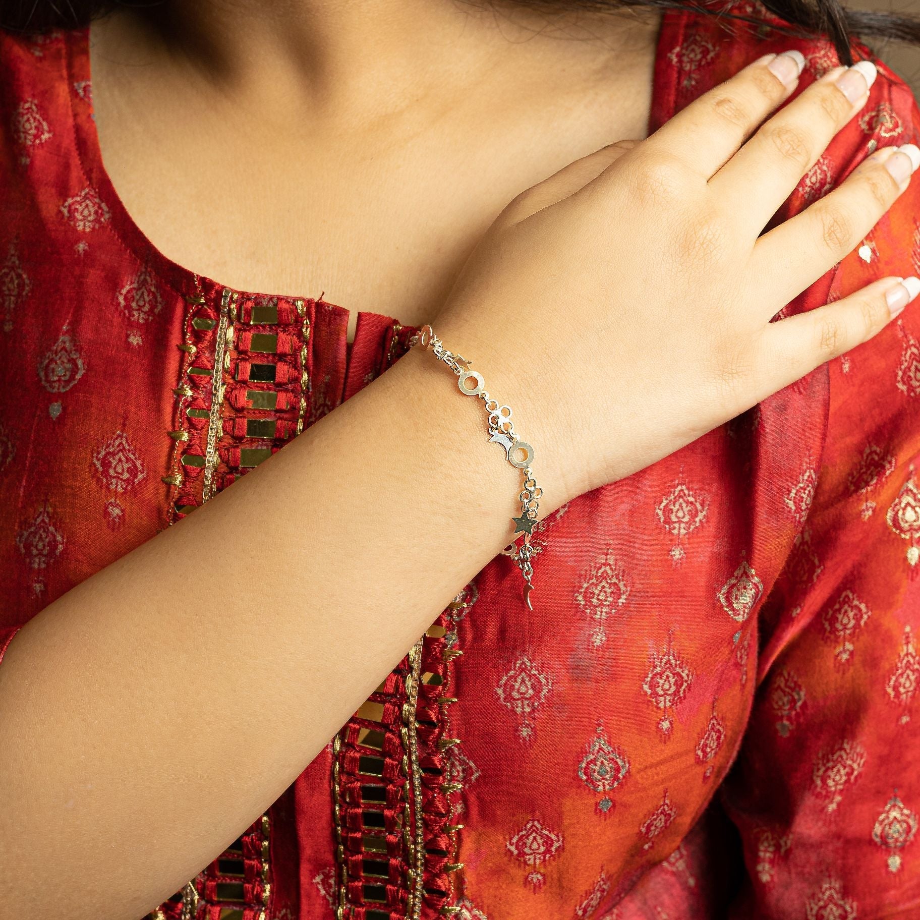 Elegant Bracelet with Hanging Moons and Stars silverhousebyrj