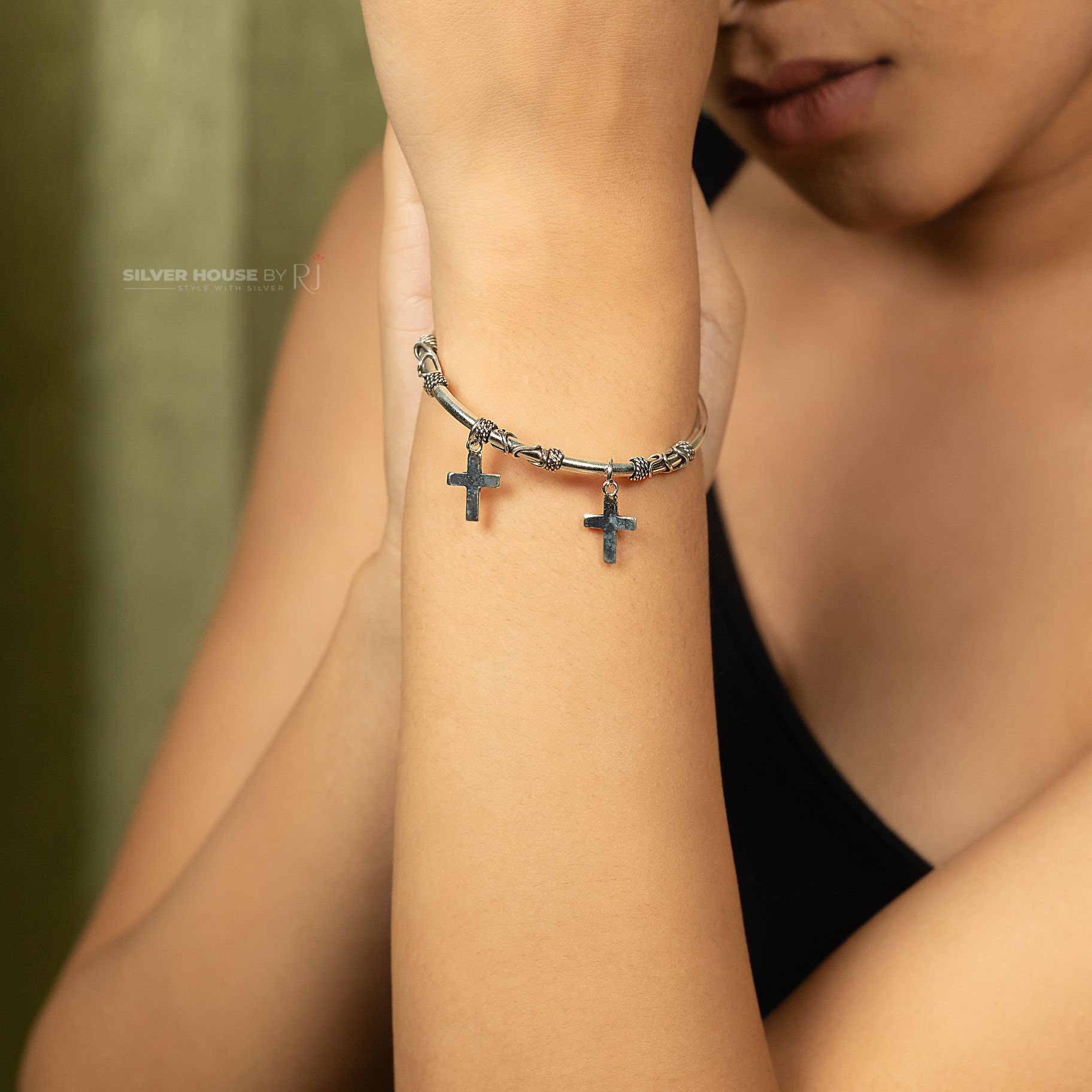 Elegant Italian Kada With Hanging Tiny Charms silverhousebyrj