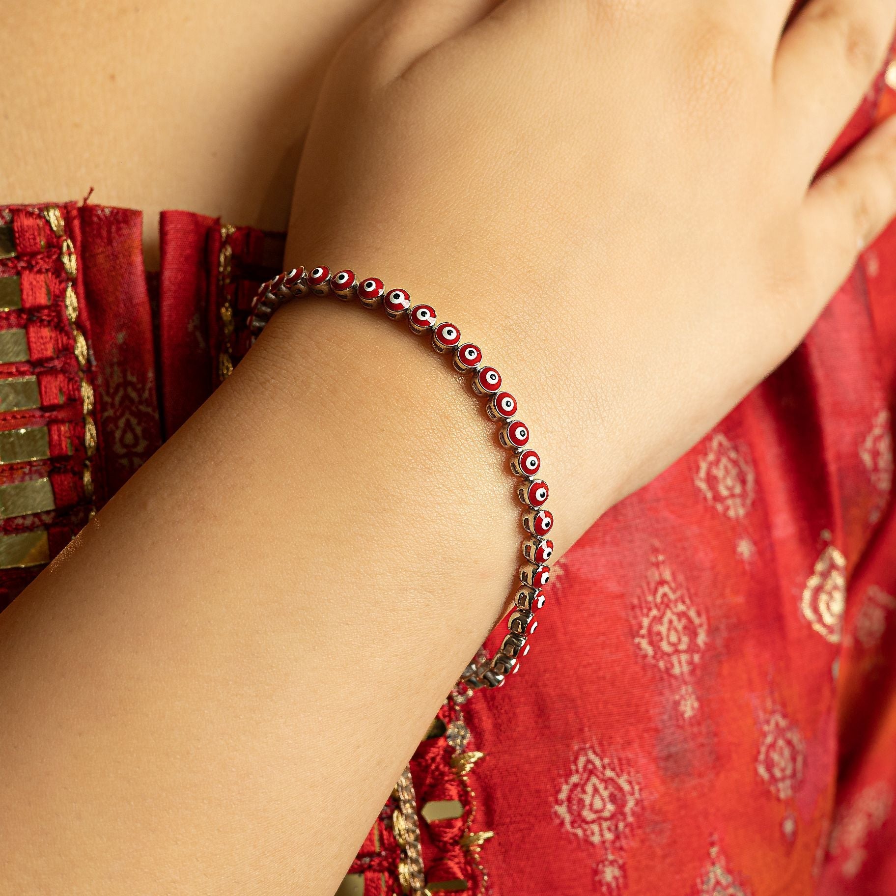 Elegant Red Evil Eye Bracelet silverhousebyrj