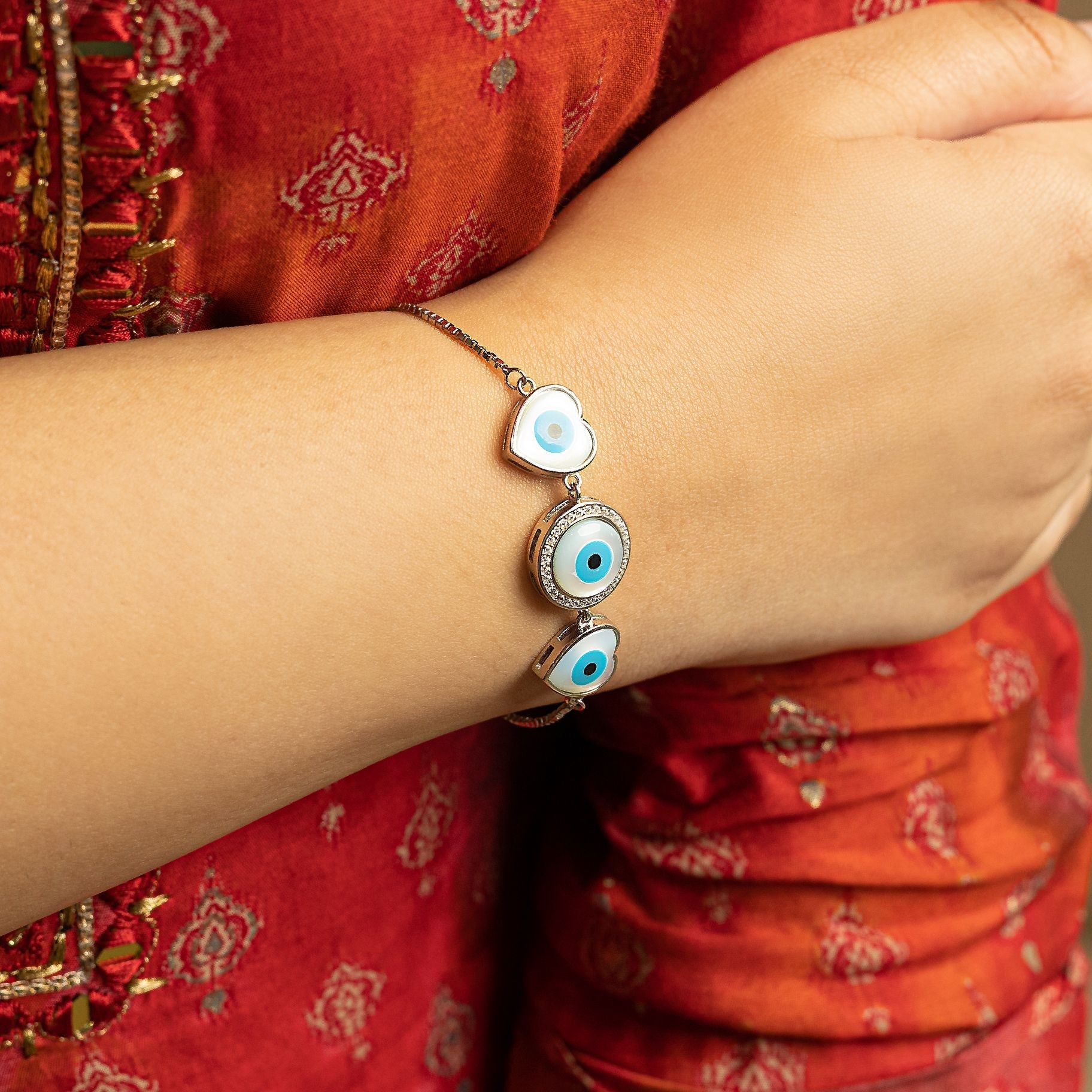 Elegant Triple Evil Eye Bracelet silverhousebyrj