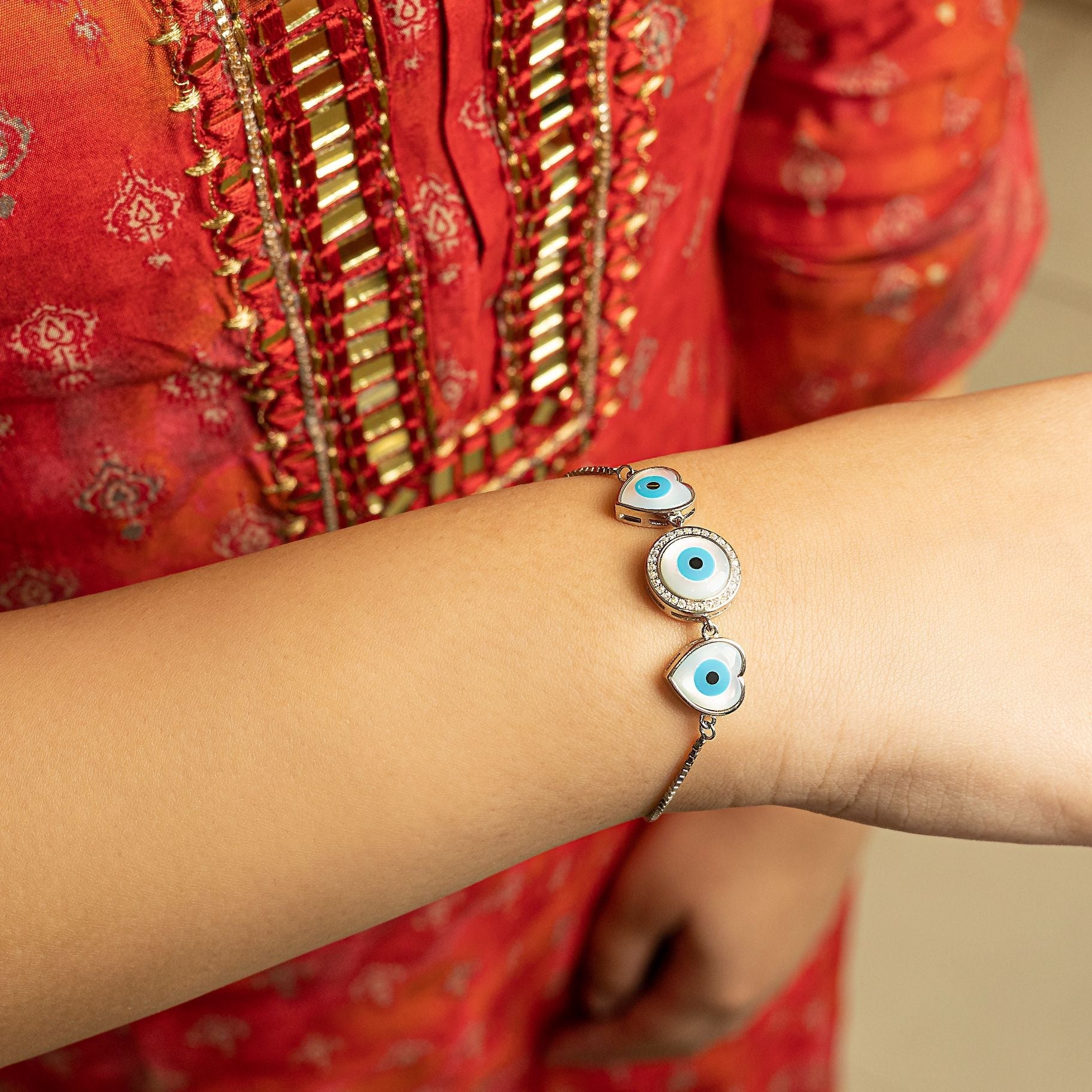 Elegant Triple Evil Eye Bracelet silverhousebyrj