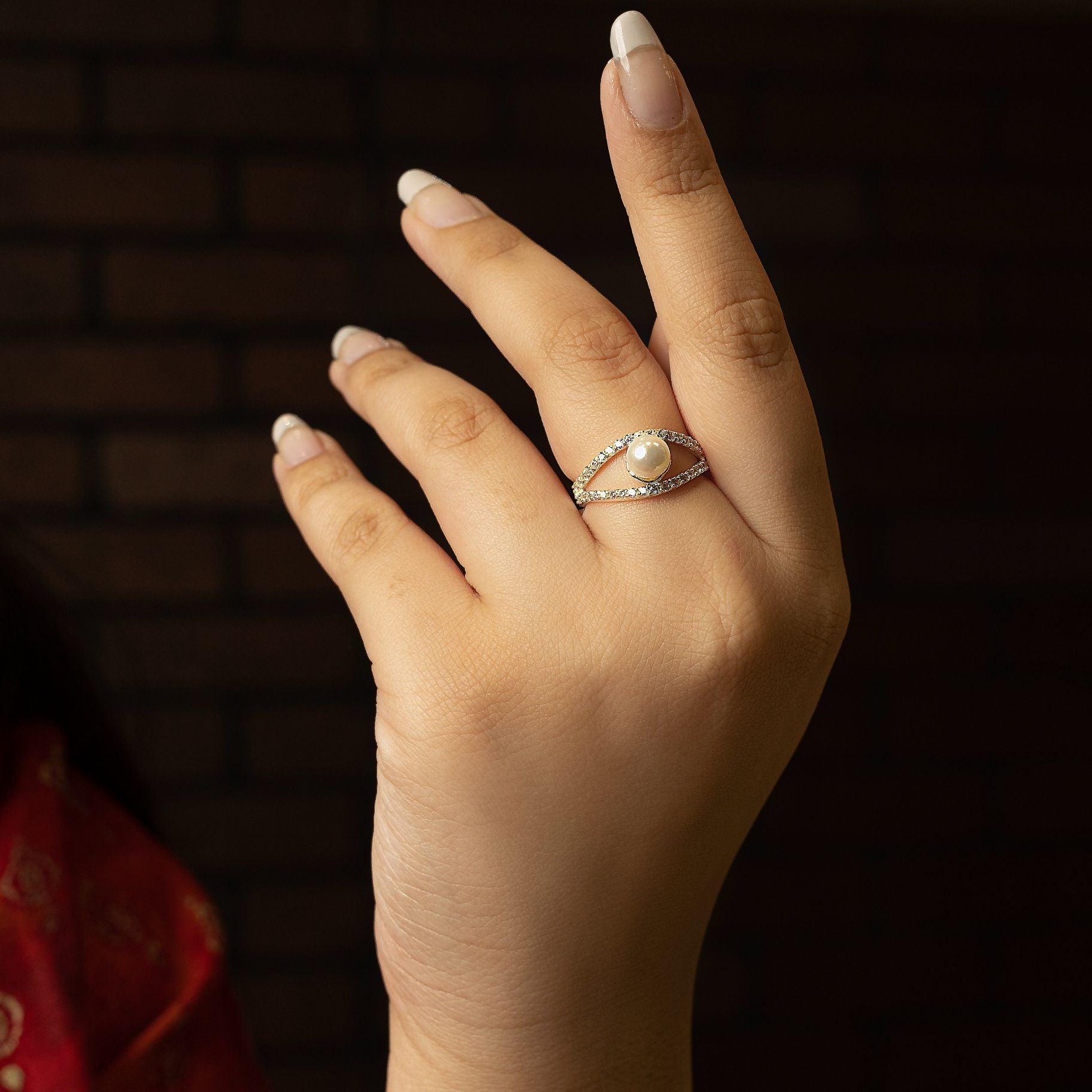 Pearl Silver Finger Ring- For Men - 4.65 g – Viha Online