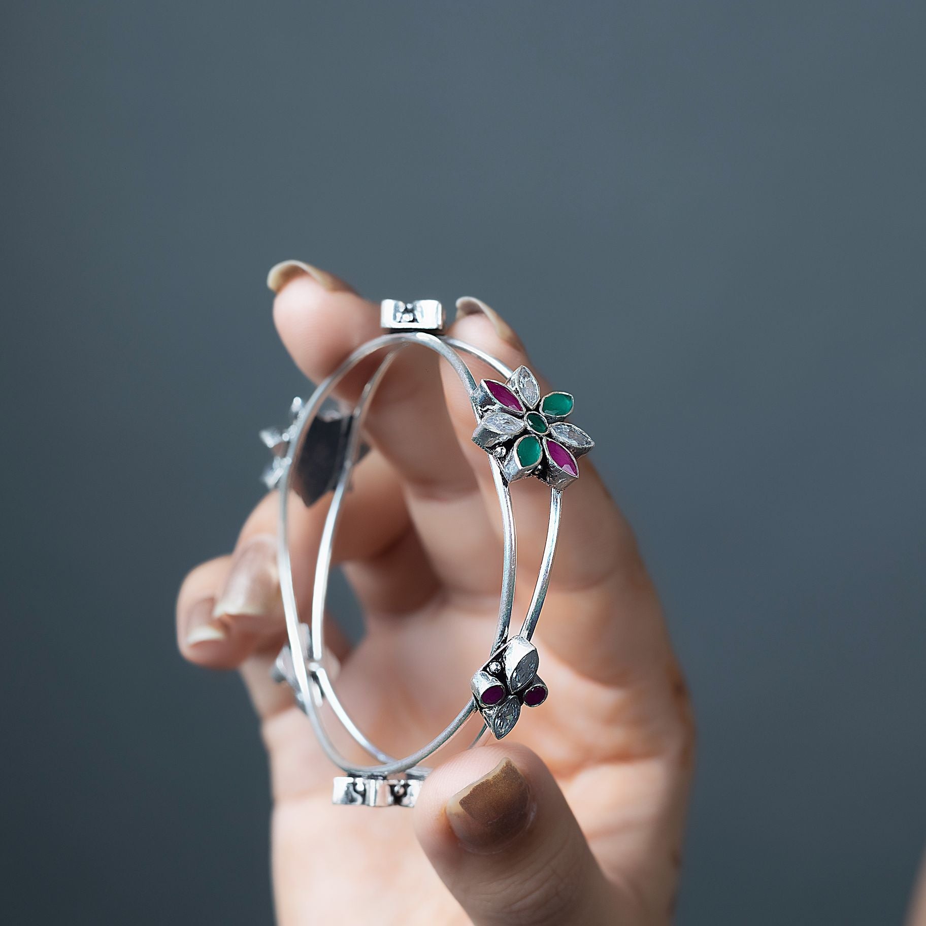 Graceful Stone Studded Bangles silverhousebyrj