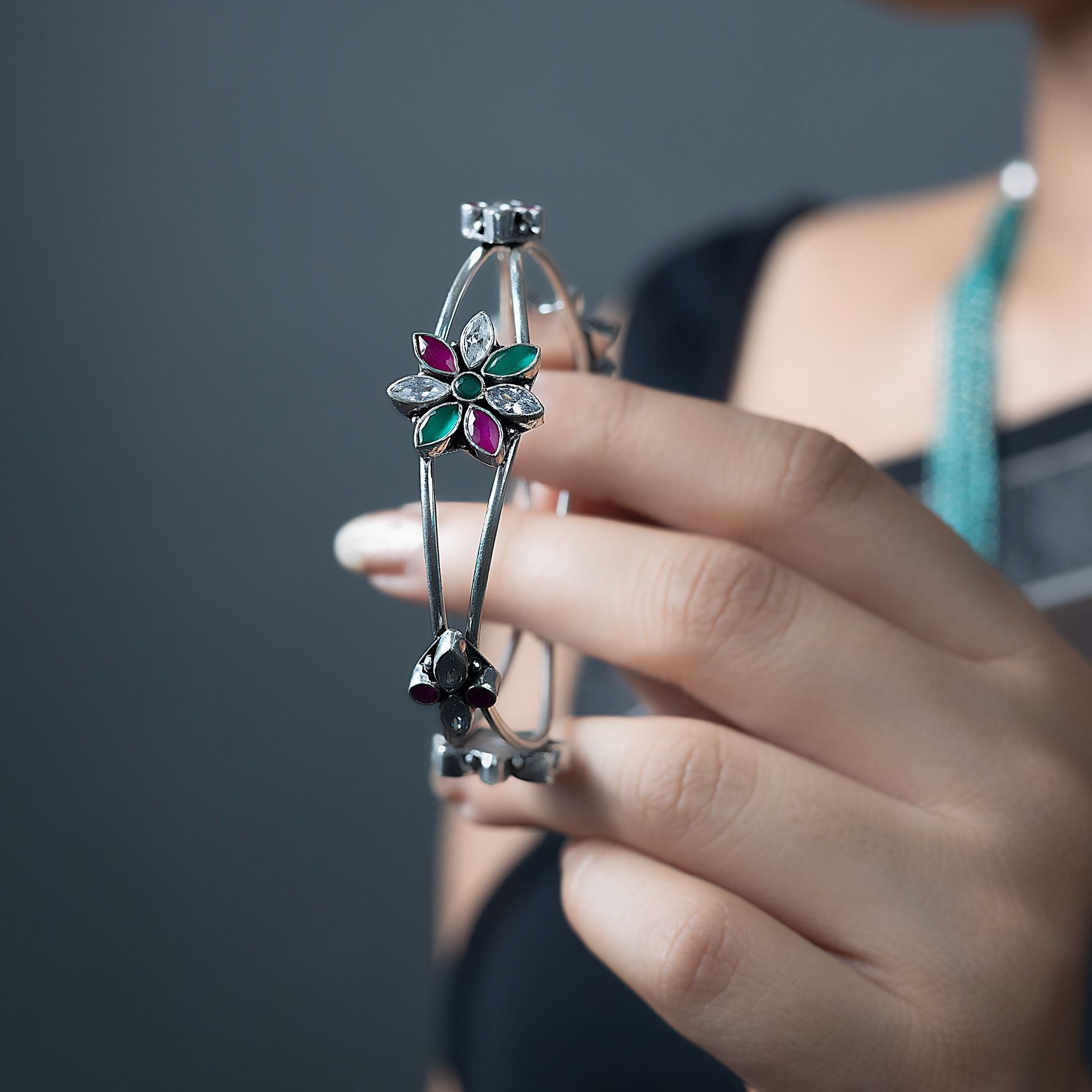 Graceful Stone Studded Bangles silverhousebyrj