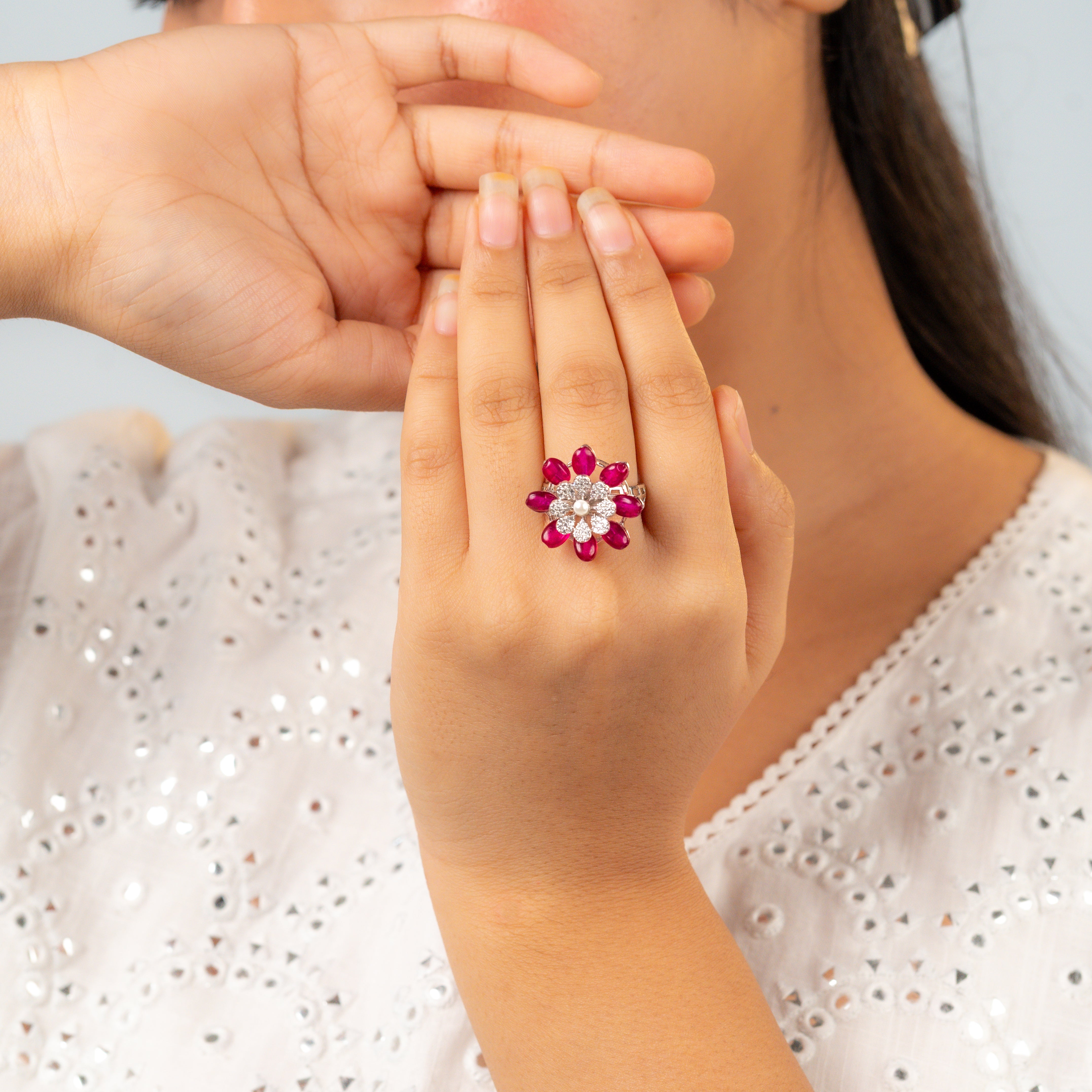 Ruby Blossom Ring