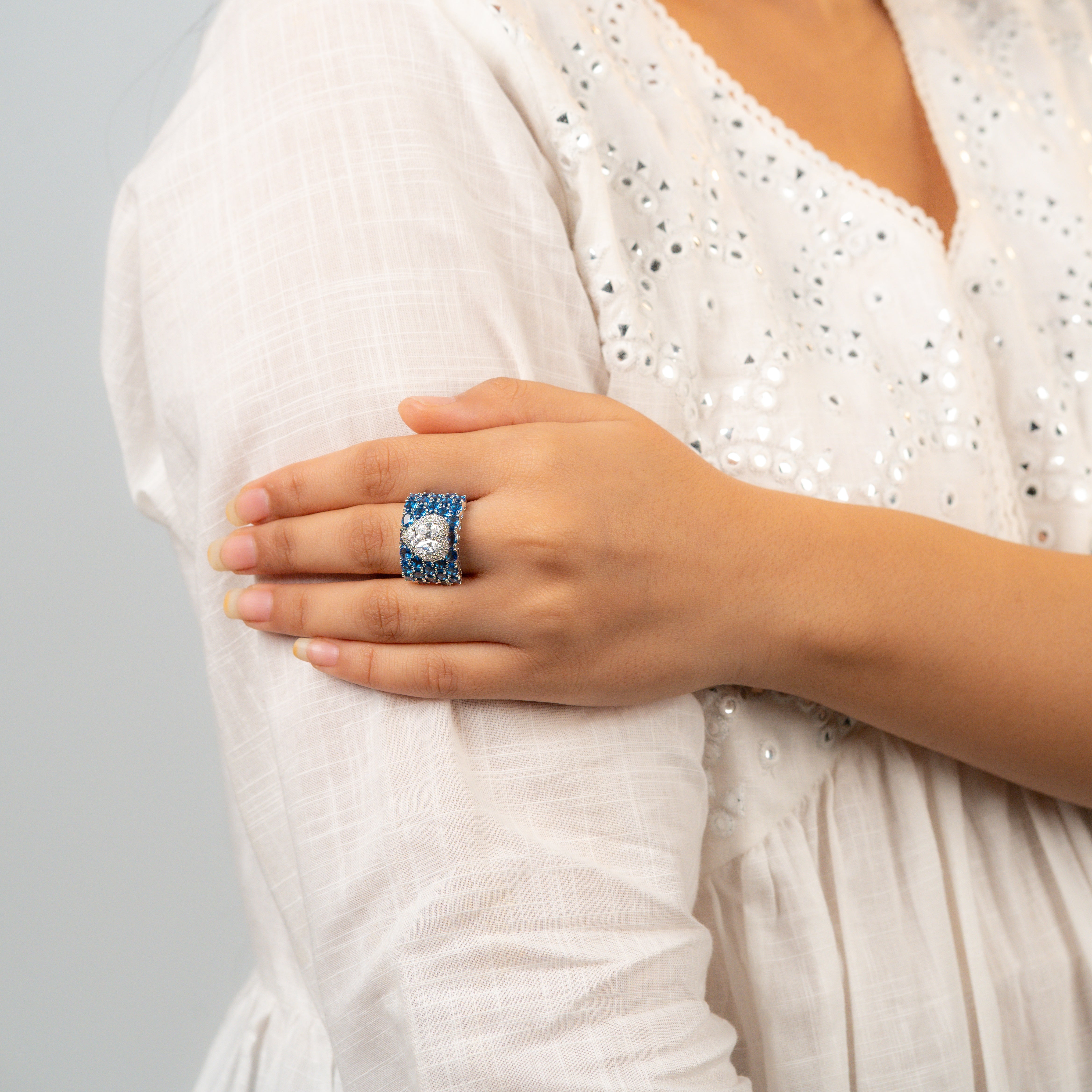 Imperial Blue Halo Ring