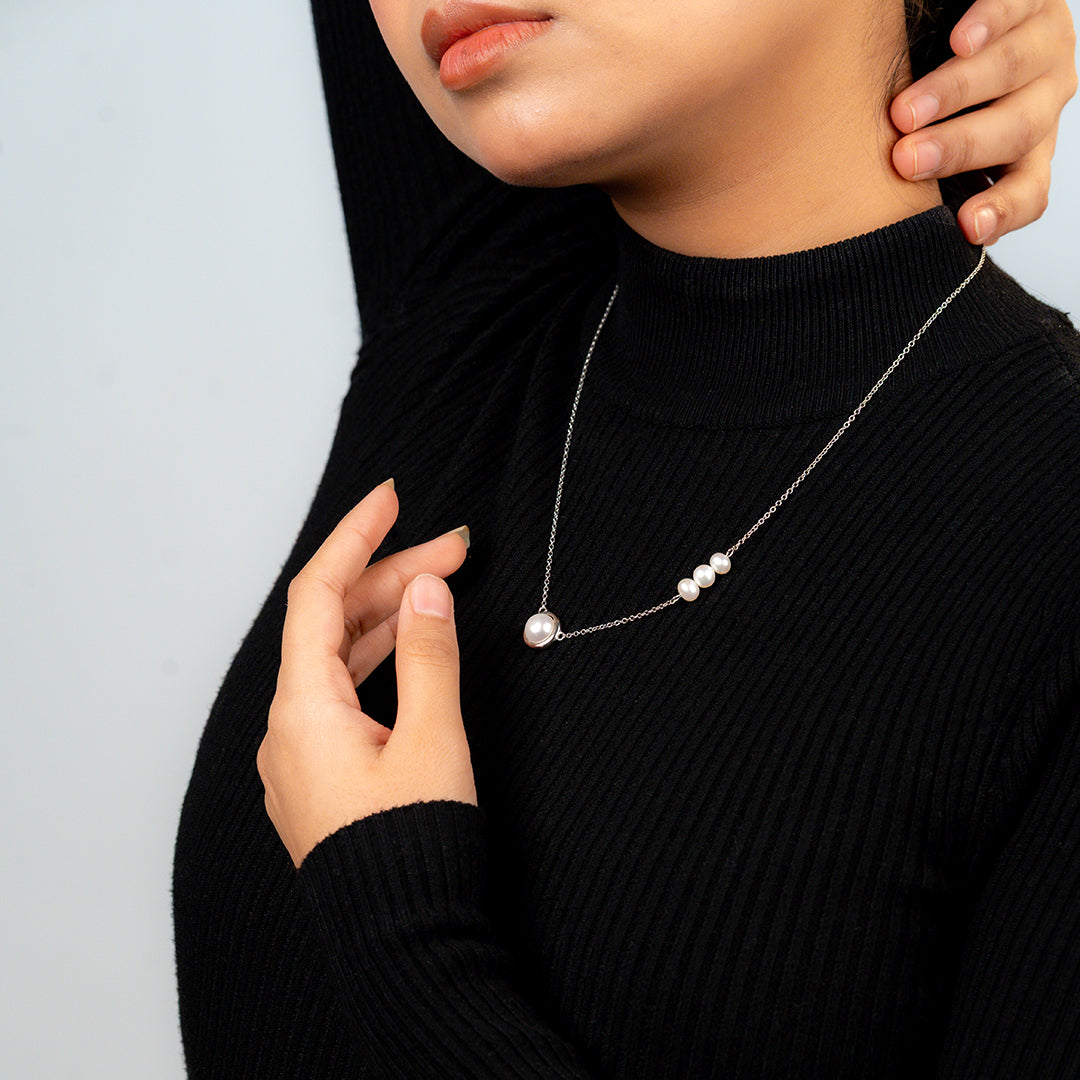 Modern Pearl Drop Necklace