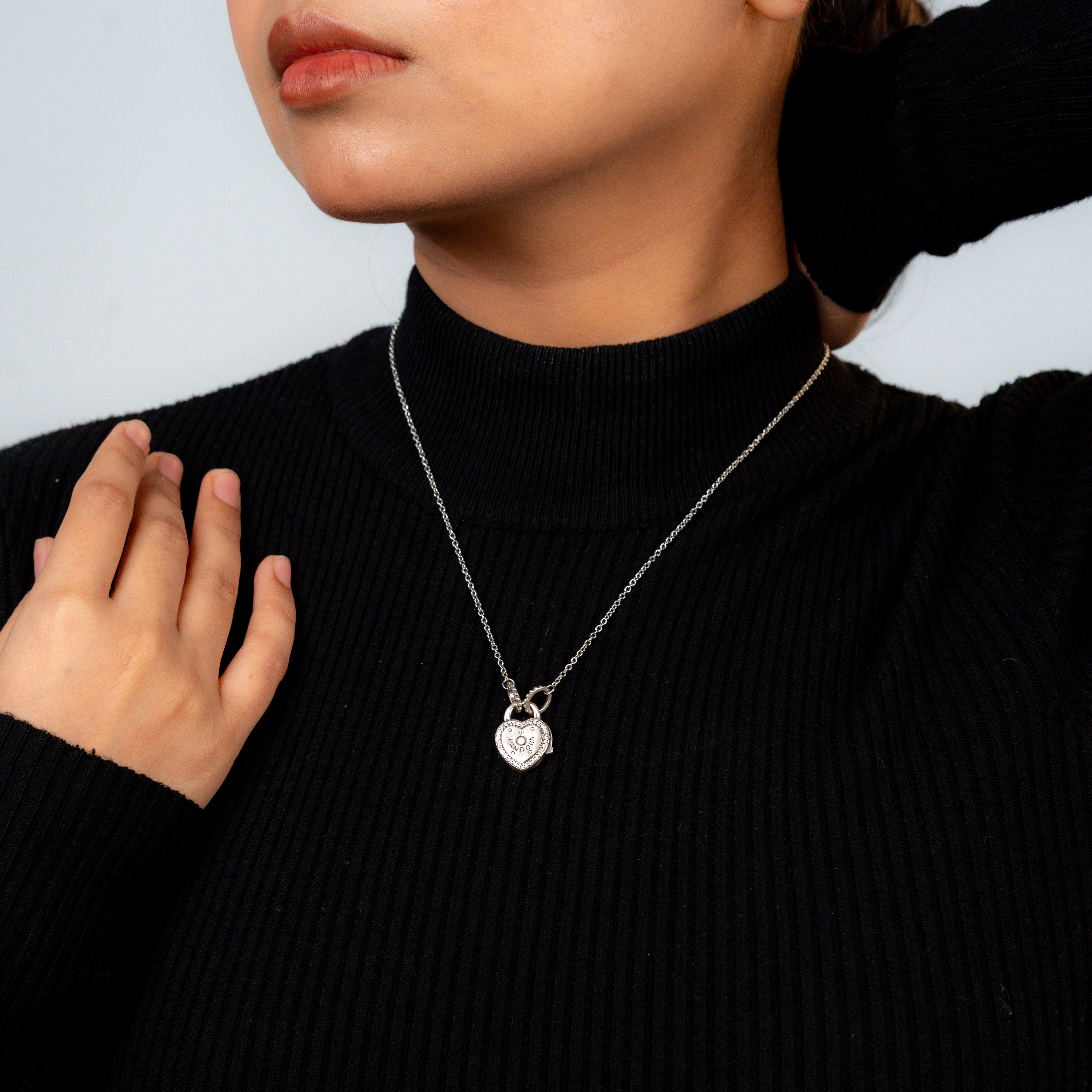 Silver Heart Lock Necklace