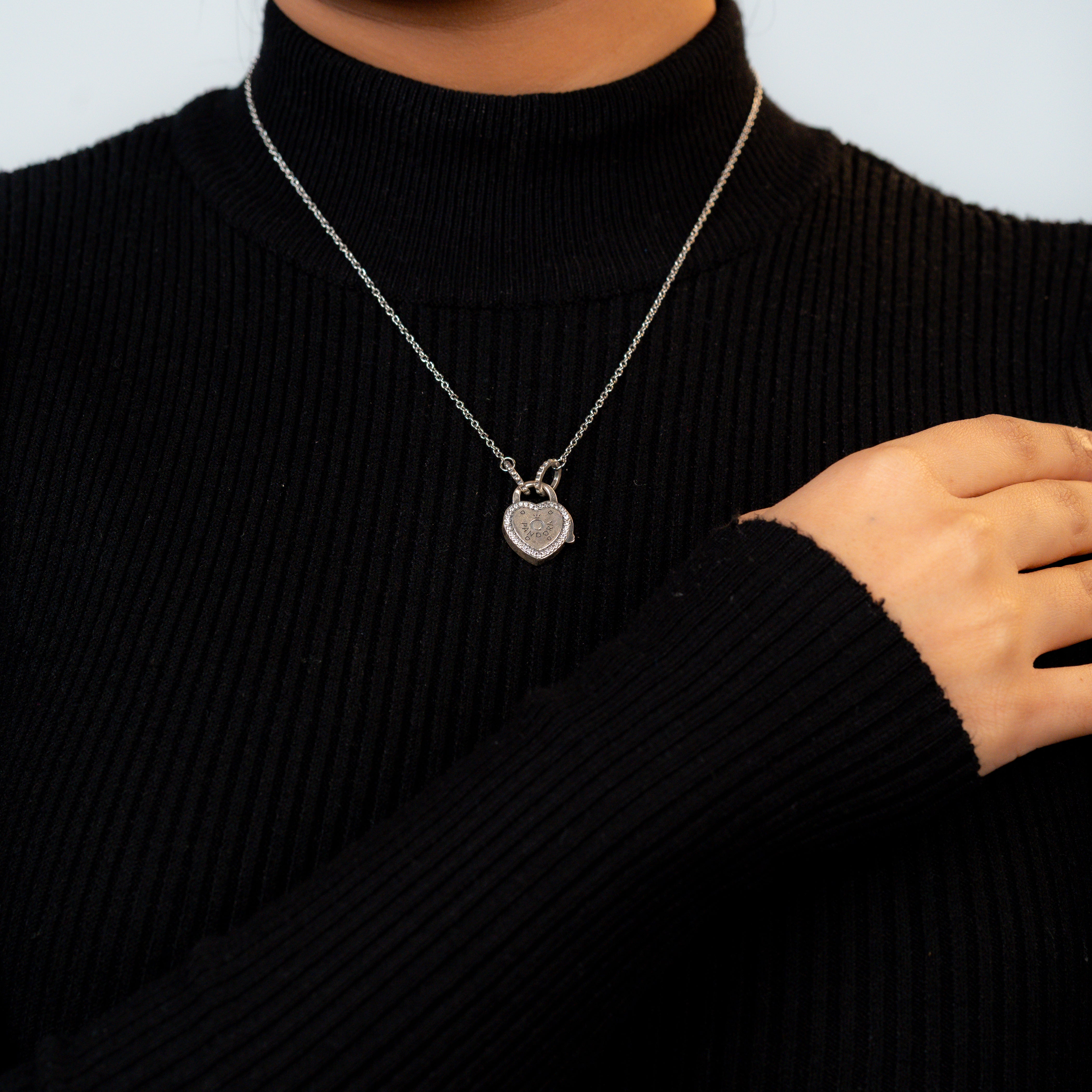 Silver Heart Lock Necklace