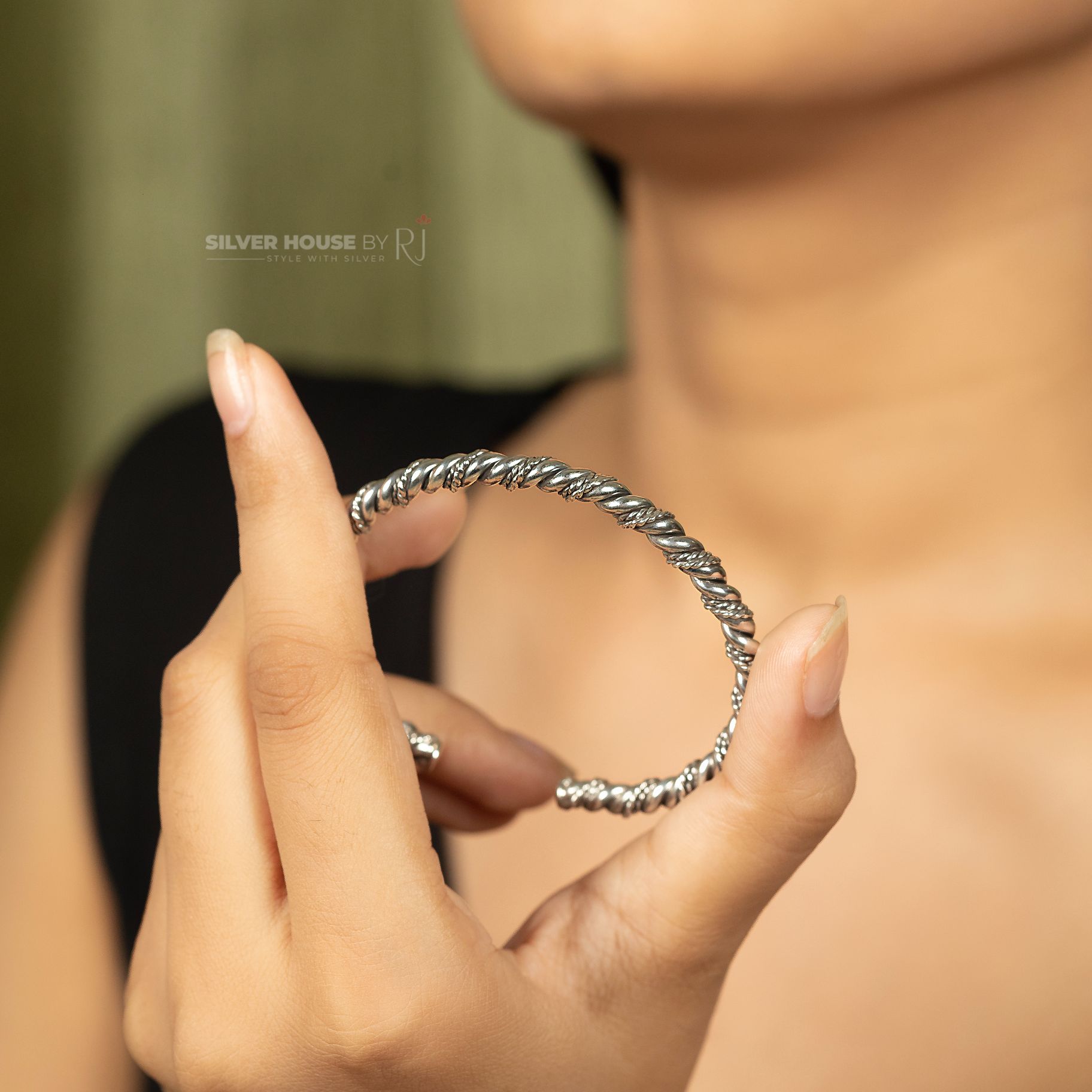 Italian Coil Shape Designer Kada silverhousebyrj