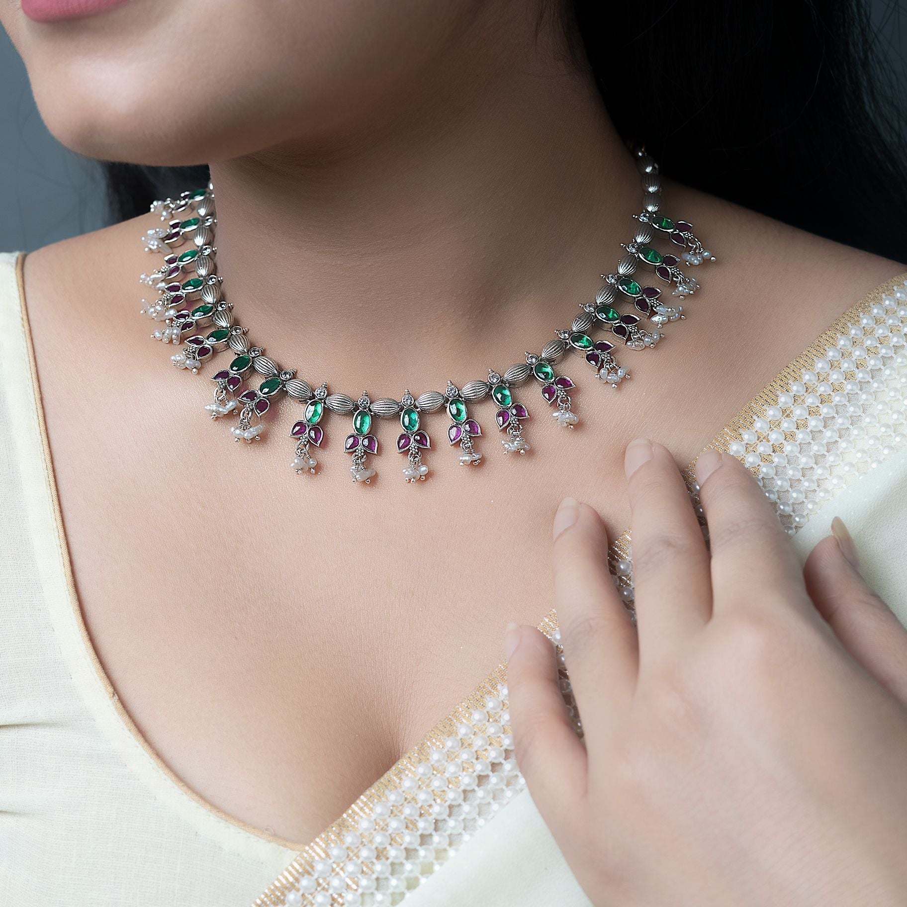 Moonlit Elegance Necklace with Earring Set silverhousebyrj