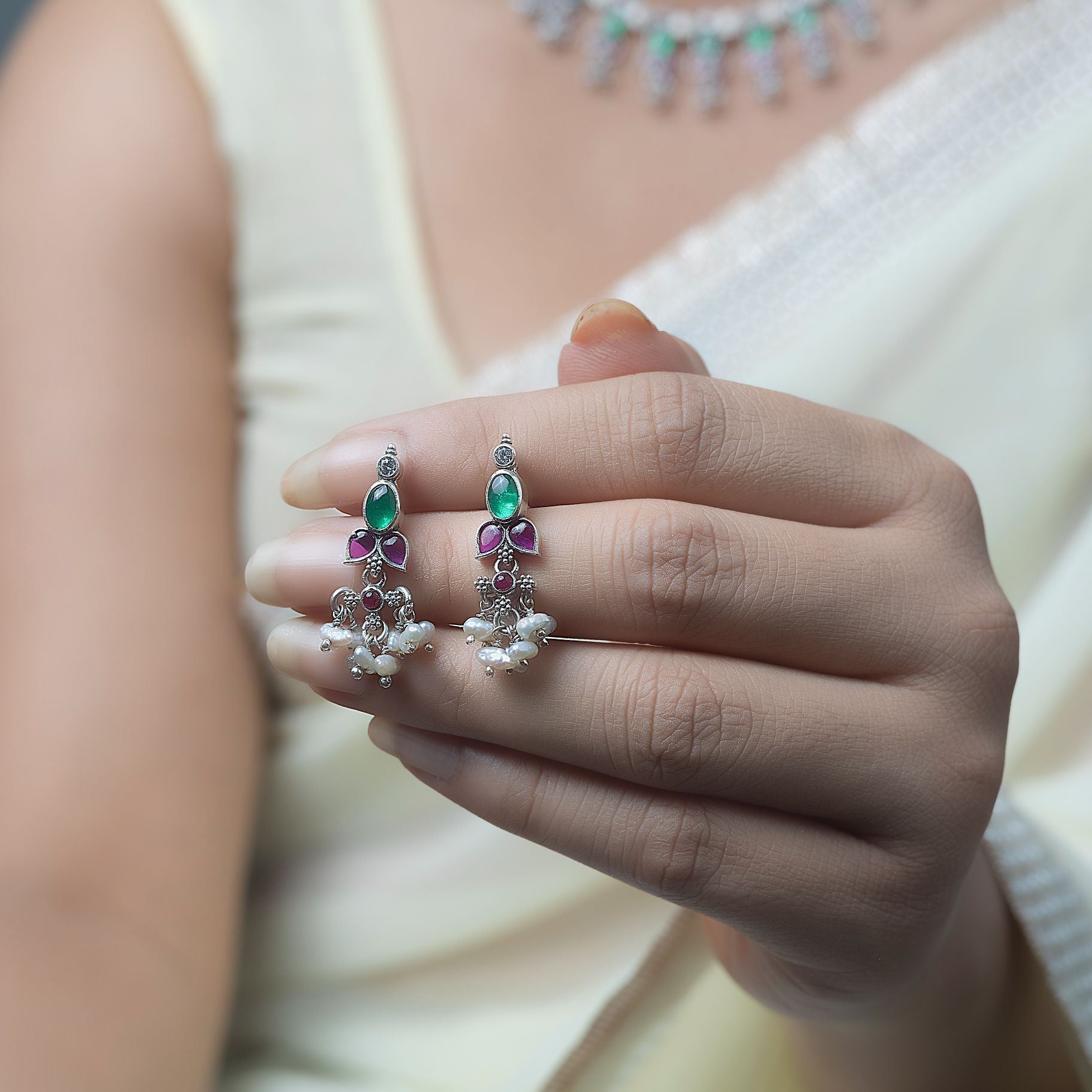 Moonlit Elegance Necklace with Earring Set silverhousebyrj