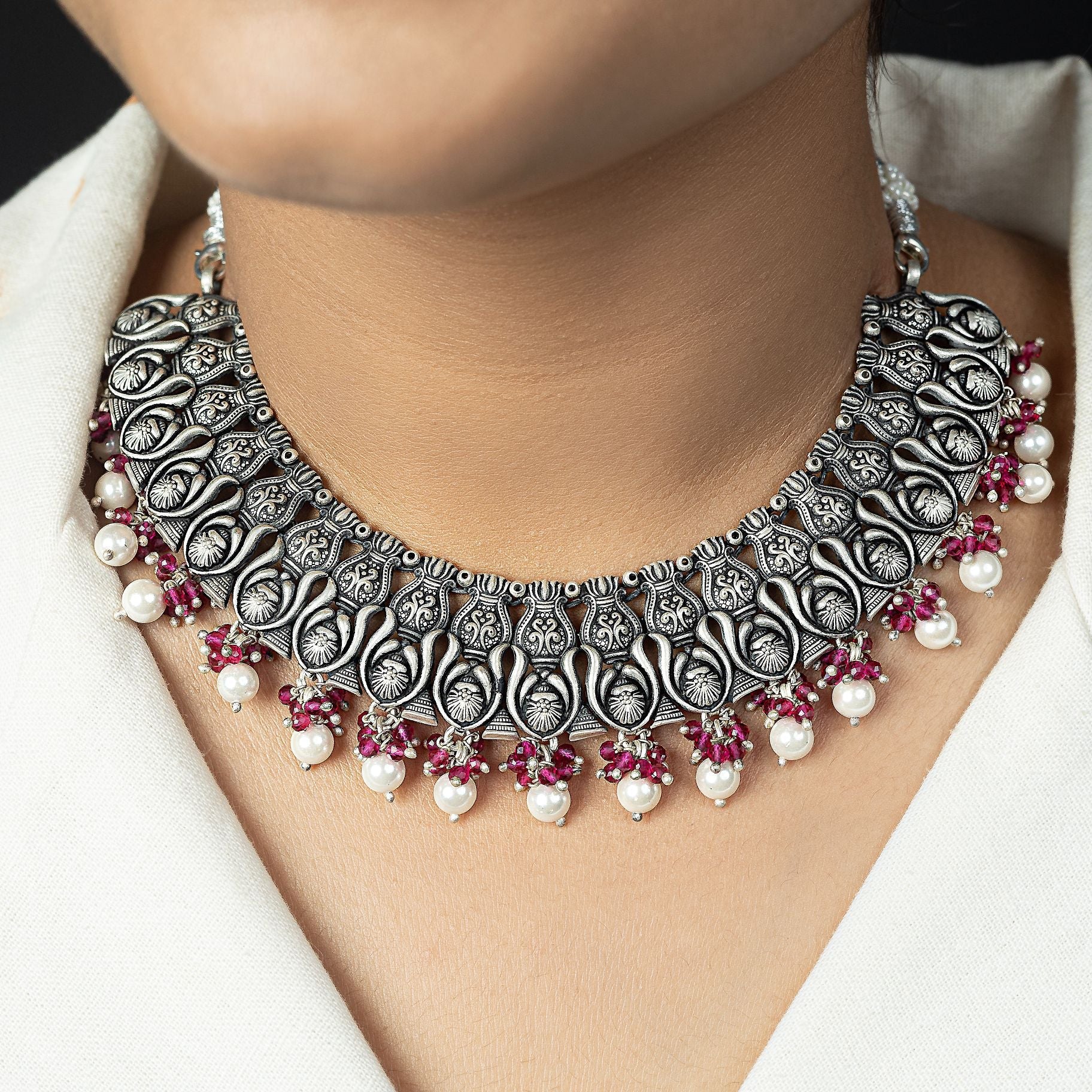 Pearls Rajasthani Necklace Set silverhousebyrj