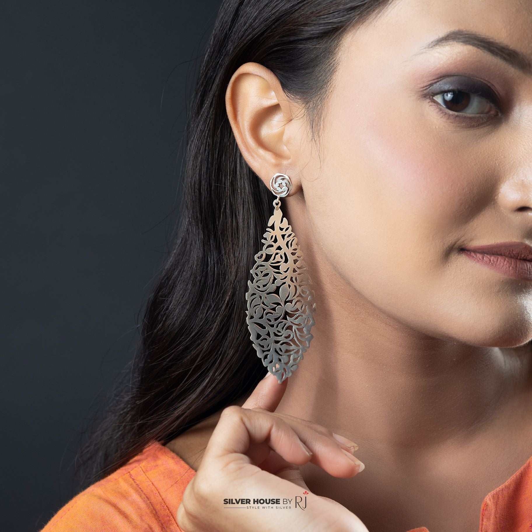 Petal Shape Jali Earring silverhousebyrj