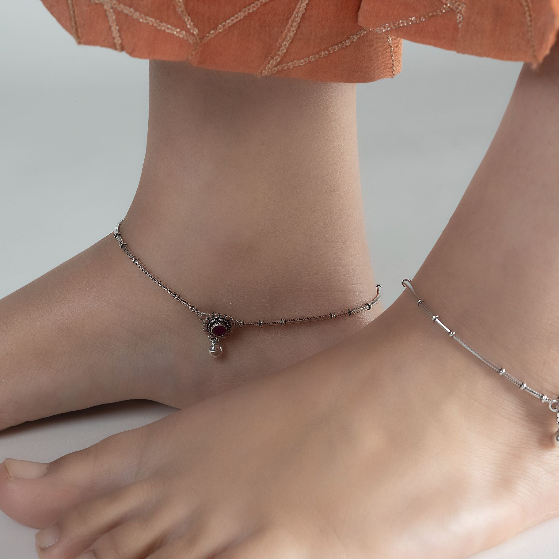 Pretty Chain Anklet Designed on Lock silverhousebyrj